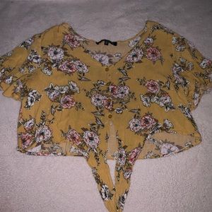 Floral Tie Crop Top
